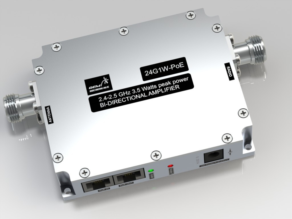 24G1W-PoE 2.4-2.5GHz kétirányú erősítő (3.5 Watt max.) Power over Ethernet 